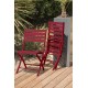 Lot composé de 2 chaises de jardin pliantes MARIUS-CP-CARMIN