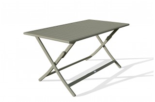 Table de jardin pliante MARIUS (140x80 cm) en aluminium - VERT KAKI