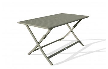 Table de jardin pliante MARIUS (140x80 cm) en aluminium - VERT KAKI