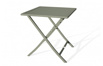 Guéridon de jardin pliant MARIUS (70x70 cm) en aluminium - VERT KAKI