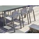 Lot composé d'une table de jardin MIAMI-TB240-KAKI avec rallonge et de 8 fauteuils MIAMI-FT-KAKI empilables