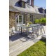 Lot composé d'une table de jardin MIAMI-TB240-KAKI avec rallonge et de 8 fauteuils MIAMI-FT-KAKI empilables