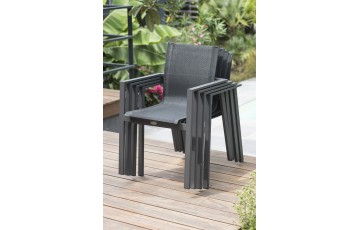 Lot composé de 2 fauteuils de jardin ALU-MIAMI-FT empilables