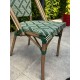 Lot composé d'une table de jardin BISTRO-TB60-HPL-MB et de 2 fauteuils BISTRO-FT-TEX-VERT empilables
