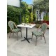 Lot composé d'une table de jardin BISTRO-TB70-HPL-MB et de 2 fauteuils BISTRO-FT-TEX-VERT empilables