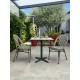 Lot composé d'une table de jardin BISTRO-TB70-HPL-MB et de 2 fauteuils BISTRO-FT-TEX-VERT empilables