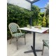 Lot composé d'une table de jardin BISTRO-TB70-HPL-MB et de 2 fauteuils BISTRO-FT-TEX-VERT empilables