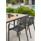 Lot composé d'une table BOSTON-TB150 et de 6 fauteuils de jardin empilables TIAGO-FT-NOIR