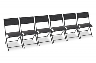 Lot composé de 6 chaises de jardin C43-NTN pliantes