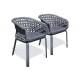 Lot de 2 fauteuils de jardin CAMARGUE en corde tissée et aluminium - GRIS ANTHRACITE