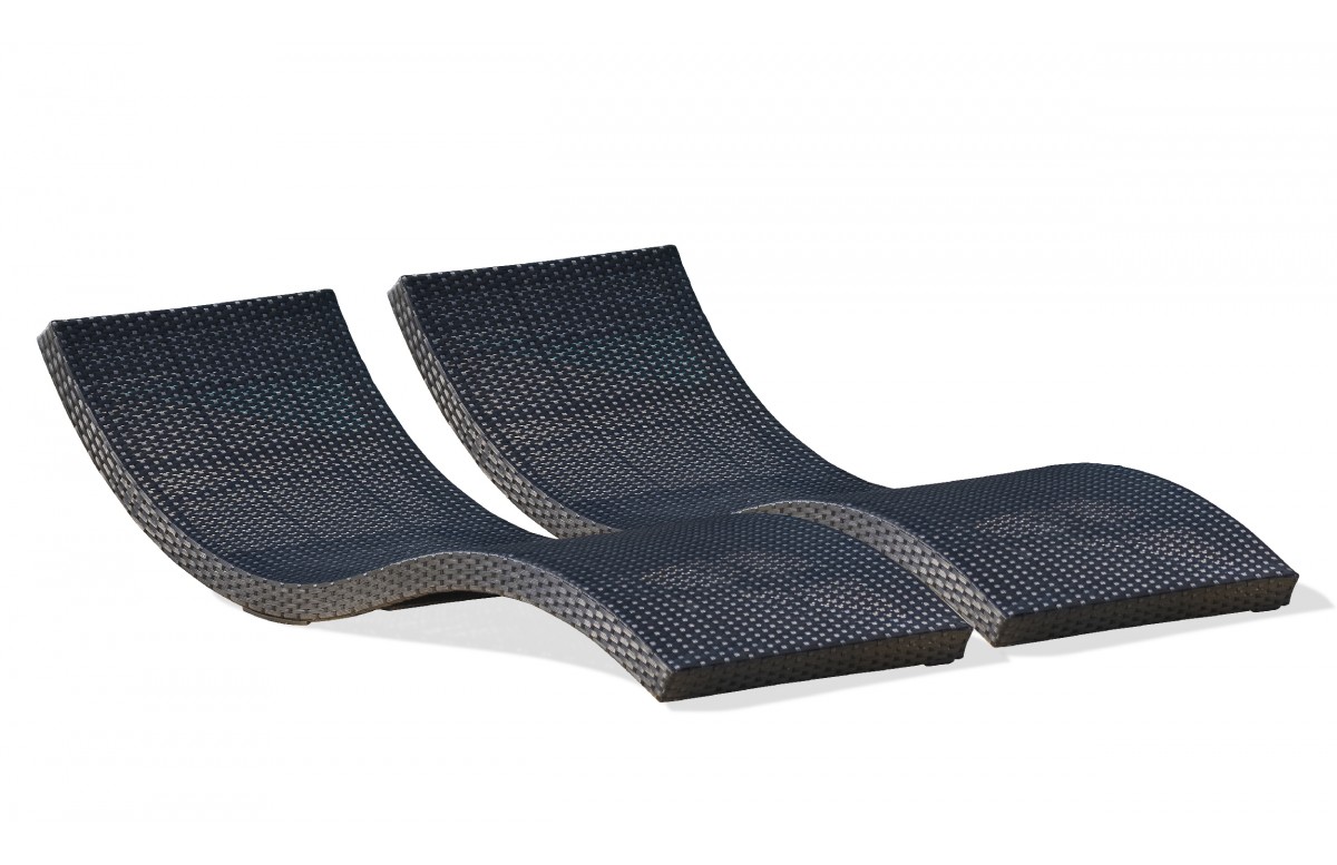 Lot composé de 2 bains de soleil CANCUN-CL-NOIR empilables