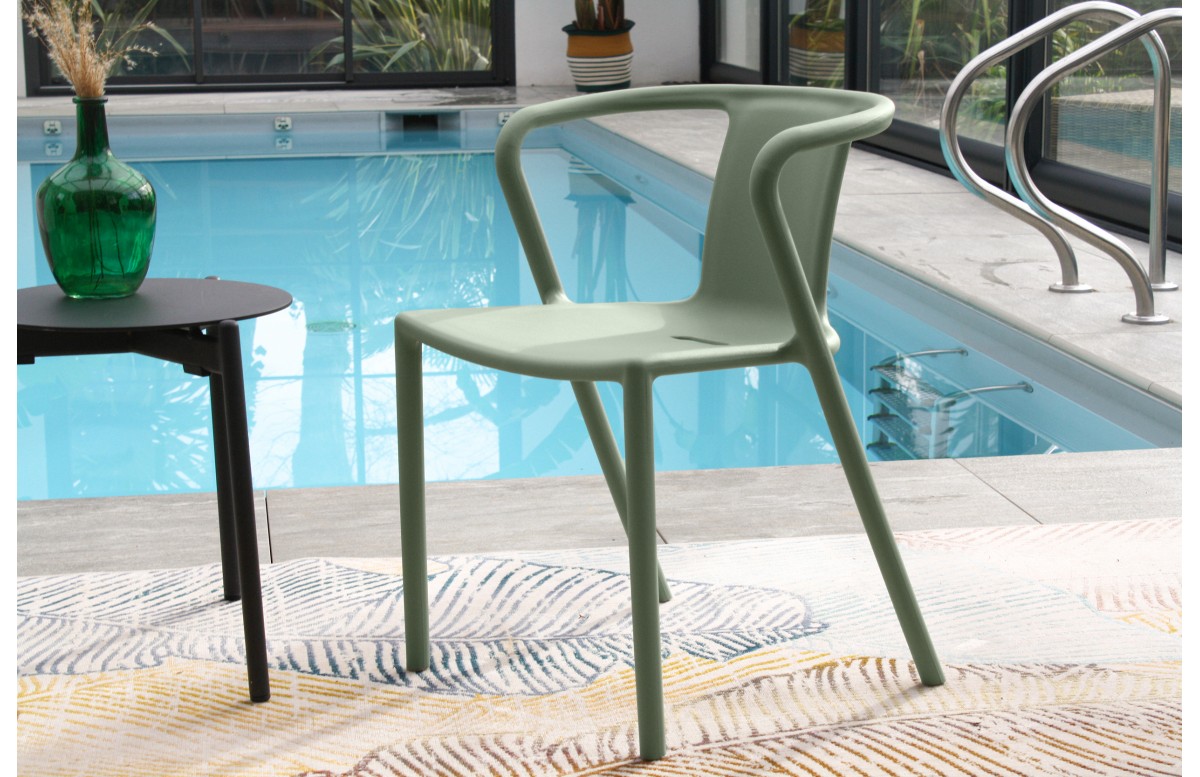 Lot composé de 2 fauteuils de jardin DIEGO-FT-OLIVE empilables