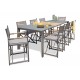 Lot composé d'une table de jardin HONFLEUR-TB250 avec rallonge et de 8 fauteuils pliants HONFLEUR-DC