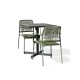 Lot composé d'une table de jardin LOUISE-TB70-A-ANTH pliante et de 2 fauteuils MARCEAU-FT-OLIVE