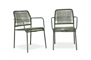 Lot composé de 2 fauteuils de jardin empilables MARCEAU-FT-OLIVE