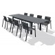 Lot composé d'une table de jardin MIAMI-TB300 avec rallonge et de 8 fauteuils ALU-MIAMI-FT empilables