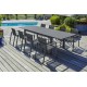 Lot composé d'une table de jardin MIAMI-TB300 avec rallonge et de 8 fauteuils ALU-MIAMI-FT empilables