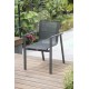 Lot composé d'une table de jardin MIAMI-TB300 avec rallonge et de 8 fauteuils ALU-MIAMI-FT empilables