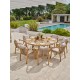 Ensemble repas de jardin SERENA (180x180 cm) 8 places en bois d'acacia - WOOD