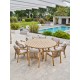 Ensemble repas de jardin SERENA (180x180 cm) 8 places en bois d'acacia - WOOD