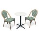 Lot composé d'une table de jardin BISTRO-TB60-TRZ et de 2 fauteuils BISTRO-FT-TEX-VERT empilables