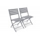 Lot composé de 2 chaises de jardin pliantes MARIUS-CP-GRIS