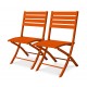 Lot composé de 2 chaises de jardin pliantes MARIUS-CP-ORANGE