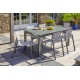 Lot composé d'une table de jardin MIAMI-TB240-KAKI avec rallonge et de 6 fauteuils MIAMI-FT-KAKI empilables