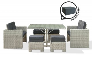 Lot composé d'un encastrable repas de jardin OCEANE-LUNCH et d'une HOUSSE-OCEANE-LUNCH