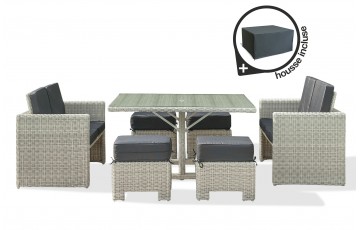 Lot composé d'un encastrable repas de jardin OCEANE-LUNCH et d'une HOUSSE-OCEANE-LUNCH