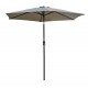 Parasol MARBELLA (diam. 2,7 m) à manivelle en aluminium gris anthracite et polyester - KAKI