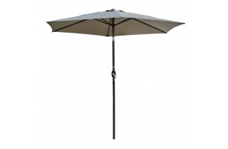 Parasol MARBELLA (diam. 2,7 m) à manivelle en aluminium gris anthracite et polyester - KAKI