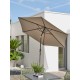 Parasol MARBELLA (diam. 2,7 m) à manivelle en aluminium gris anthracite et polyester - KAKI