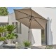 Parasol MARBELLA (diam. 2,7 m) à manivelle en aluminium gris anthracite et polyester - KAKI