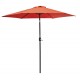 Parasol MARBELLA (diam. 2,7 m) à manivelle en aluminium gris anthracite et polyester - TERRACOTTA