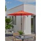 Parasol MARBELLA (diam. 2,7 m) à manivelle en aluminium gris anthracite et polyester - TERRACOTTA