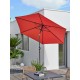 Parasol MARBELLA (diam. 2,7 m) à manivelle en aluminium gris anthracite et polyester - TERRACOTTA