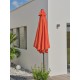 Parasol MARBELLA (diam. 2,7 m) à manivelle en aluminium gris anthracite et polyester - TERRACOTTA
