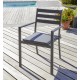 Lot de 2 fauteuils de jardin empilables PELOSA en aluminium - GRIS ANTHRACITE