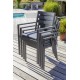 Lot de 2 fauteuils de jardin empilables PELOSA en aluminium - GRIS ANTHRACITE