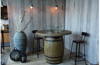 Set brasero Lafite Barel bois