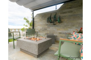 Table Brasero Manhattan gris clair