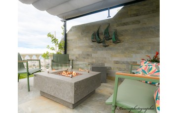 Table Brasero Manhattan gris clair