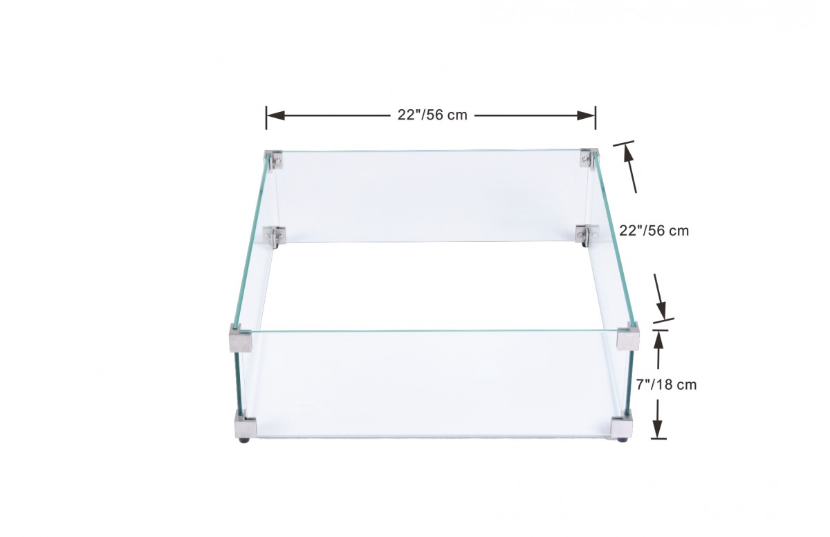 Ecran de protection Carré pour table brasero Manhattan / Aurora