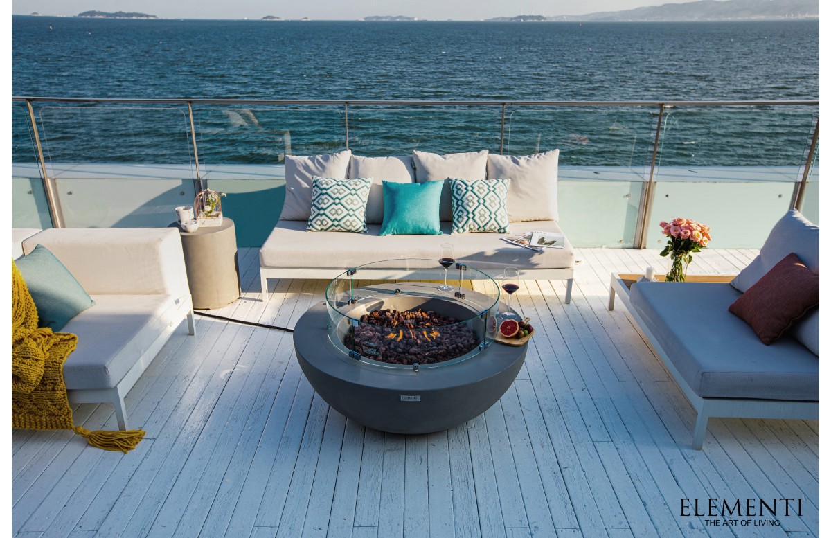 Table brasero Lunar Bowl grise