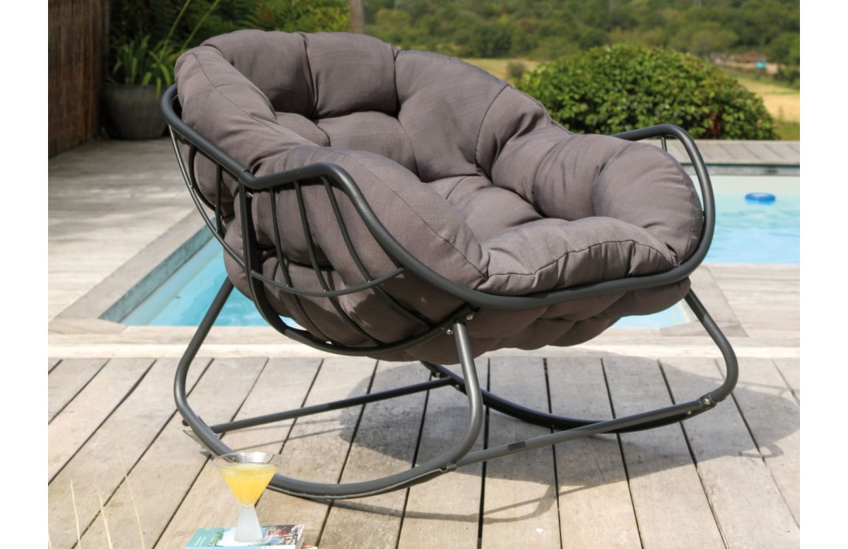 Fauteuil à bascule gris Royal Rocking