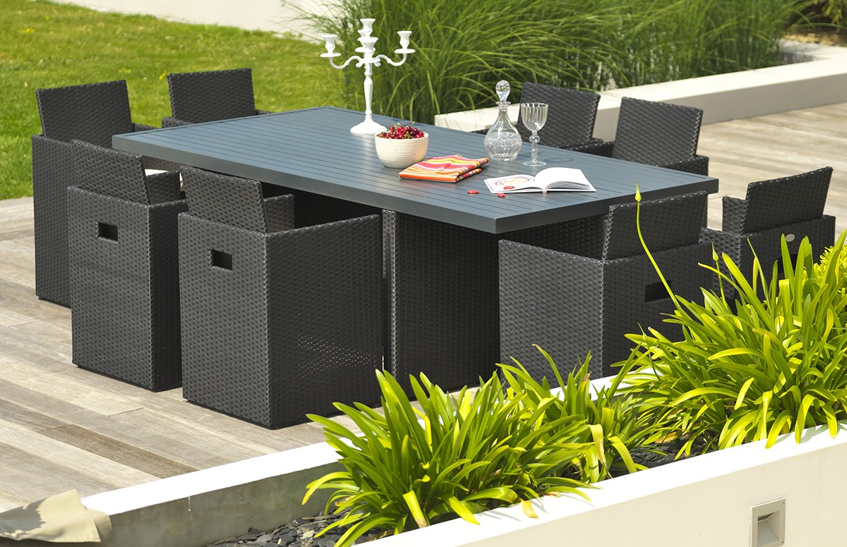 Housse de protection pour salon de jardin 8 fauteuils encastrables